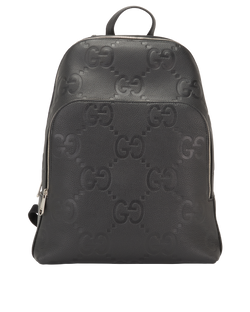 Jumbo GG Backpack, Leather, Black, 498879, DB, 2*